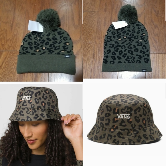 NEW! Vans Leopard Beanie and Bucket Hat Set NWT - Picture 1 of 2